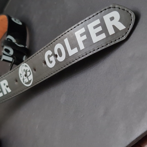 Genuine Leather Italian Style Black/Brown Men's Golfer Belt,M/M 34"-36". - Picture 5 of 10